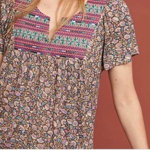 Anthropologie, One September Albouet Embroidered Top
